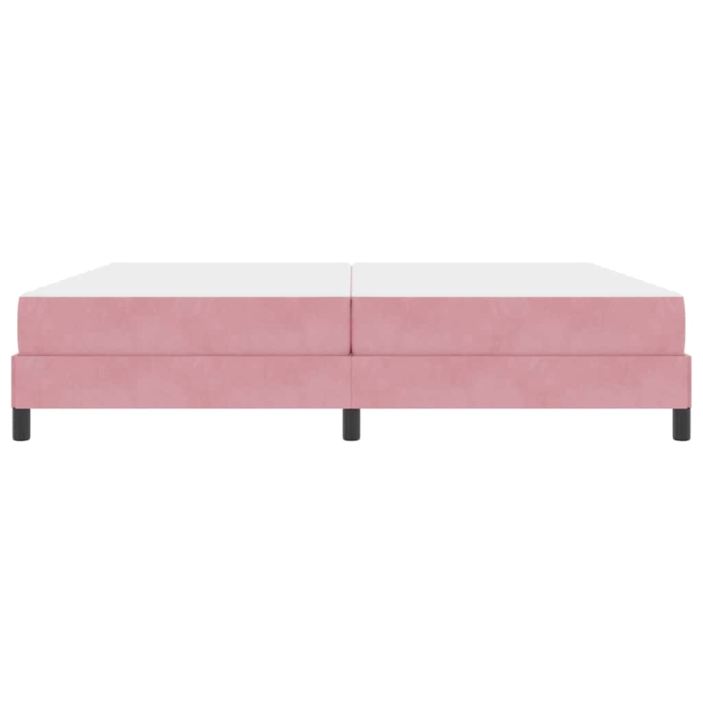 vidaXL Κρεβάτι box spring με στρώμα με στρώμα Ροζ 200 x 200 cm Βελούδο