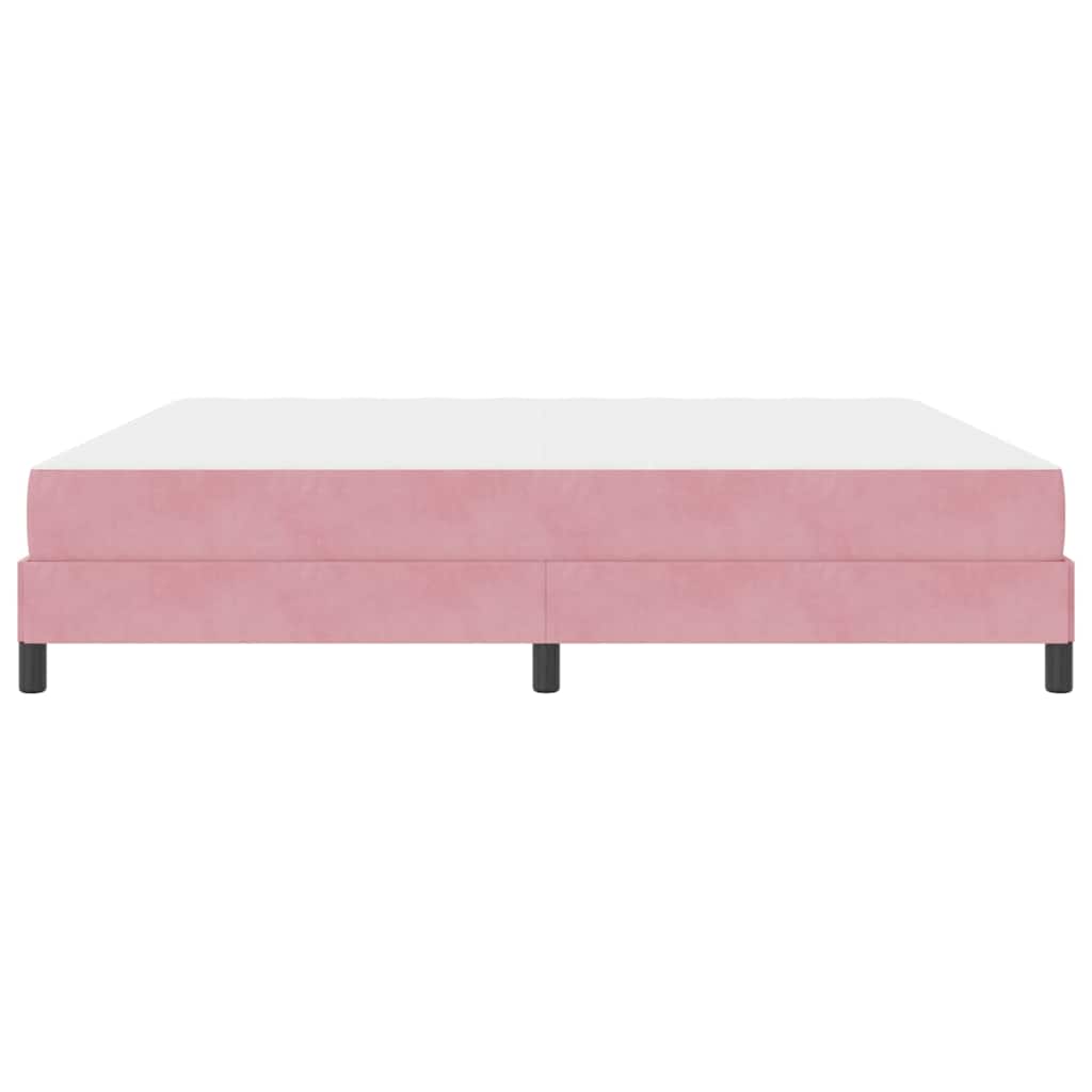 vidaXL Κρεβάτι box spring με στρώμα με στρώμα Ροζ 200 x 200 cm Βελούδο
