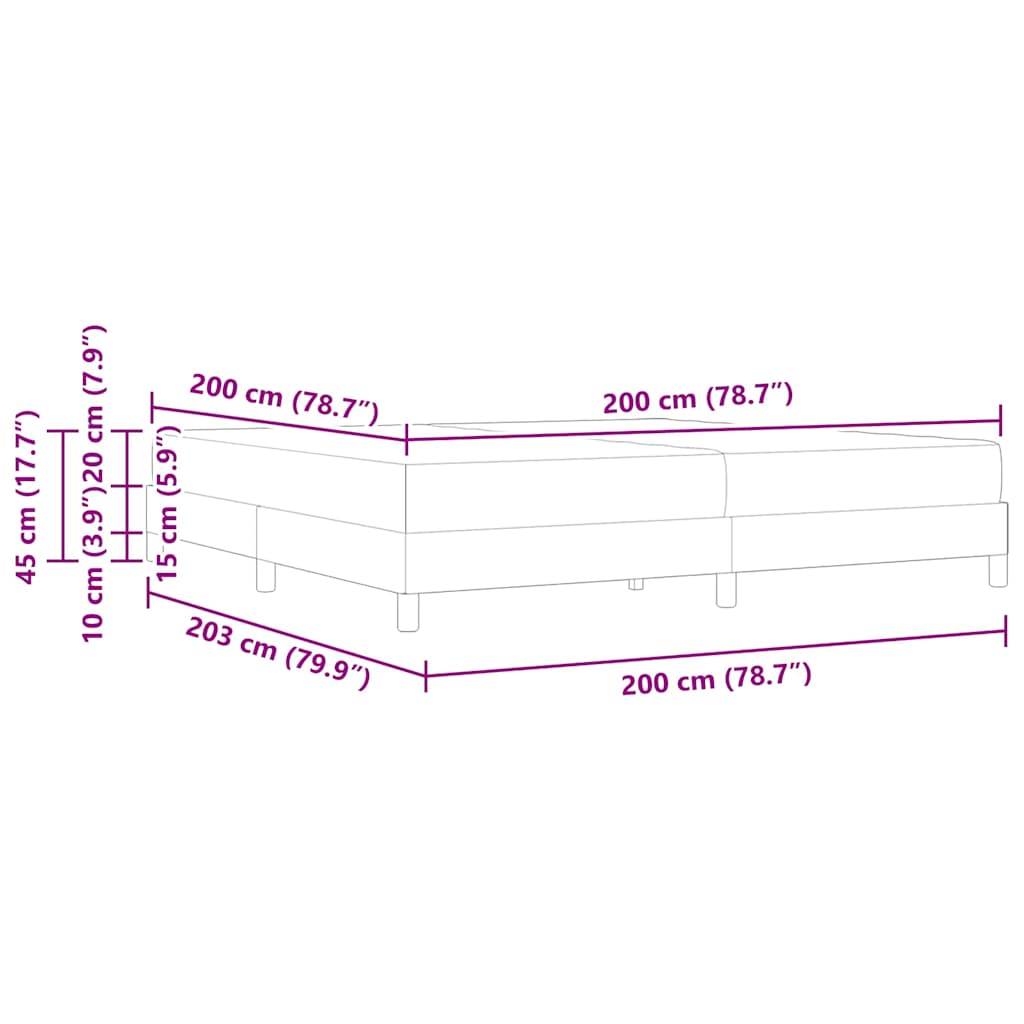 vidaXL Κρεβάτι box spring με στρώμα με στρώμα Ροζ 200 x 200 cm Βελούδο