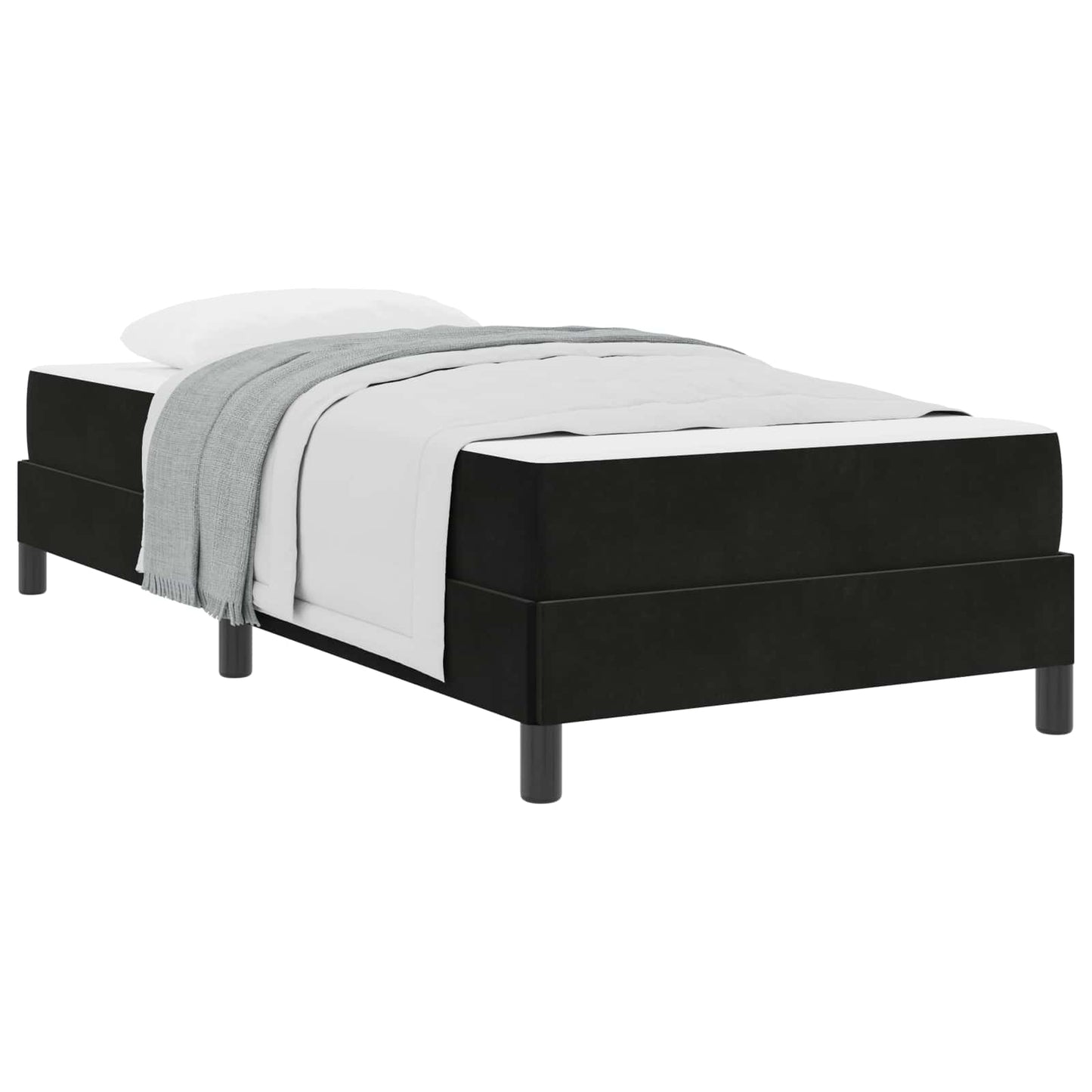 vidaXL Κρεβάτι με ελατήρια με στρώμα Μαύρο 100 x 210 cm ύφασμα