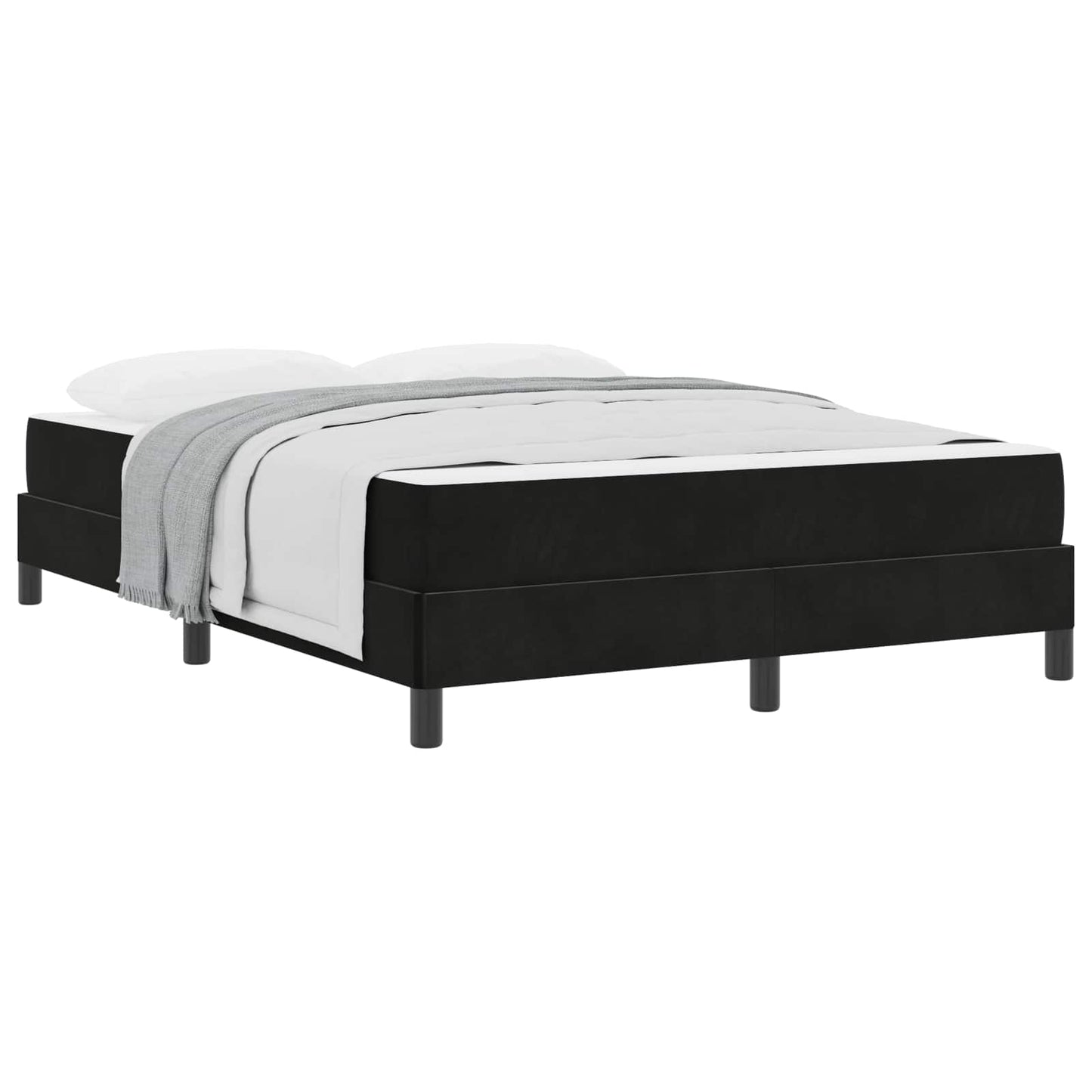 vidaXL Κρεβάτι με ελατήρια με στρώμα Μαύρο 160 x 210 cm ύφασμα