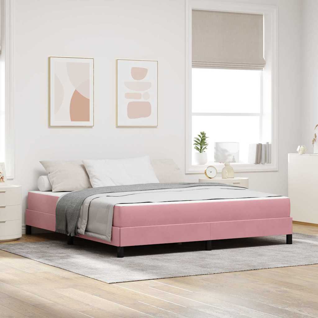 vidaXL Κρεβάτι με ελατήρια με στρώμα Ροζ 180 x 210 cm ύφασμα