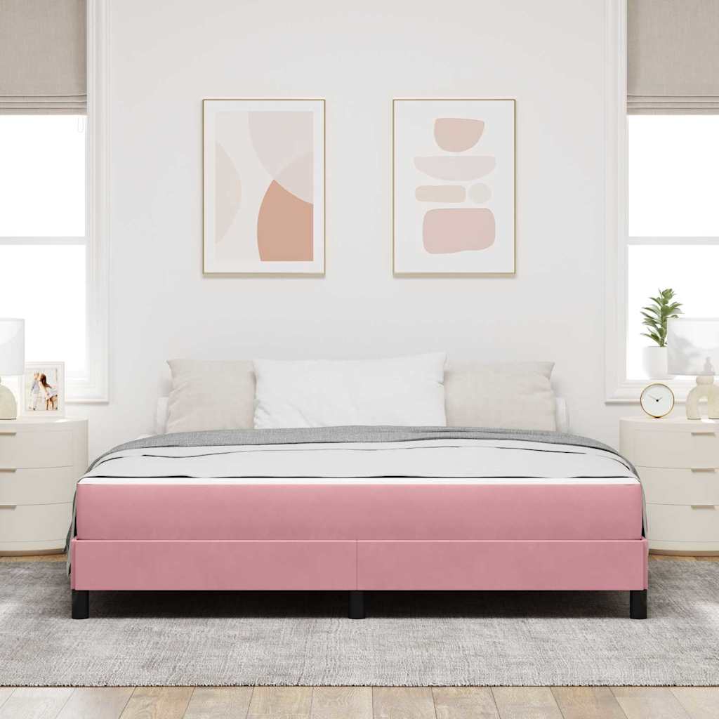 vidaXL Κρεβάτι με ελατήρια με στρώμα Ροζ 180 x 210 cm ύφασμα