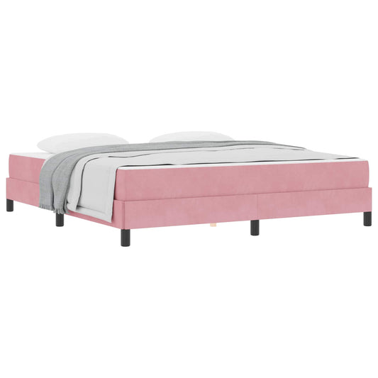 vidaXL Κρεβάτι με ελατήρια με στρώμα Ροζ 180 x 210 cm ύφασμα