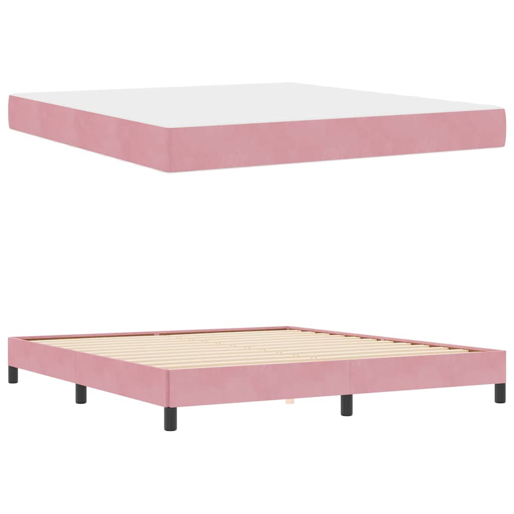 vidaXL Κρεβάτι με ελατήρια με στρώμα Ροζ 180 x 210 cm ύφασμα