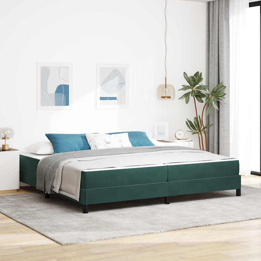 vidaXL Κρεβάτι με ελατήρια Σκούρο Πράσινο 200 x 210 cm ύφασμα