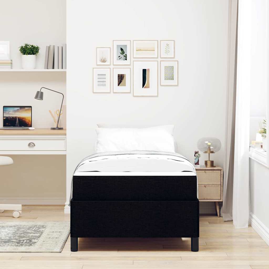 vidaXL Κρεβάτι με ελατήρια Μαύρο 80 x 200 cm ύφασμα