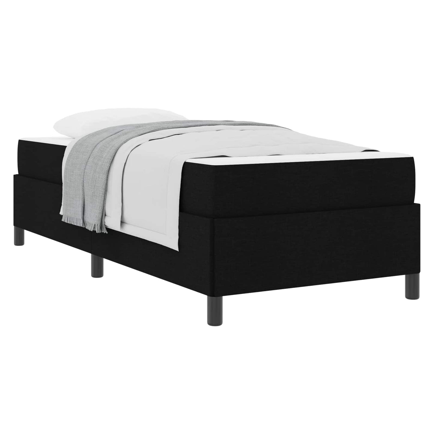 vidaXL Κρεβάτι με ελατήρια Μαύρο 80 x 200 cm ύφασμα