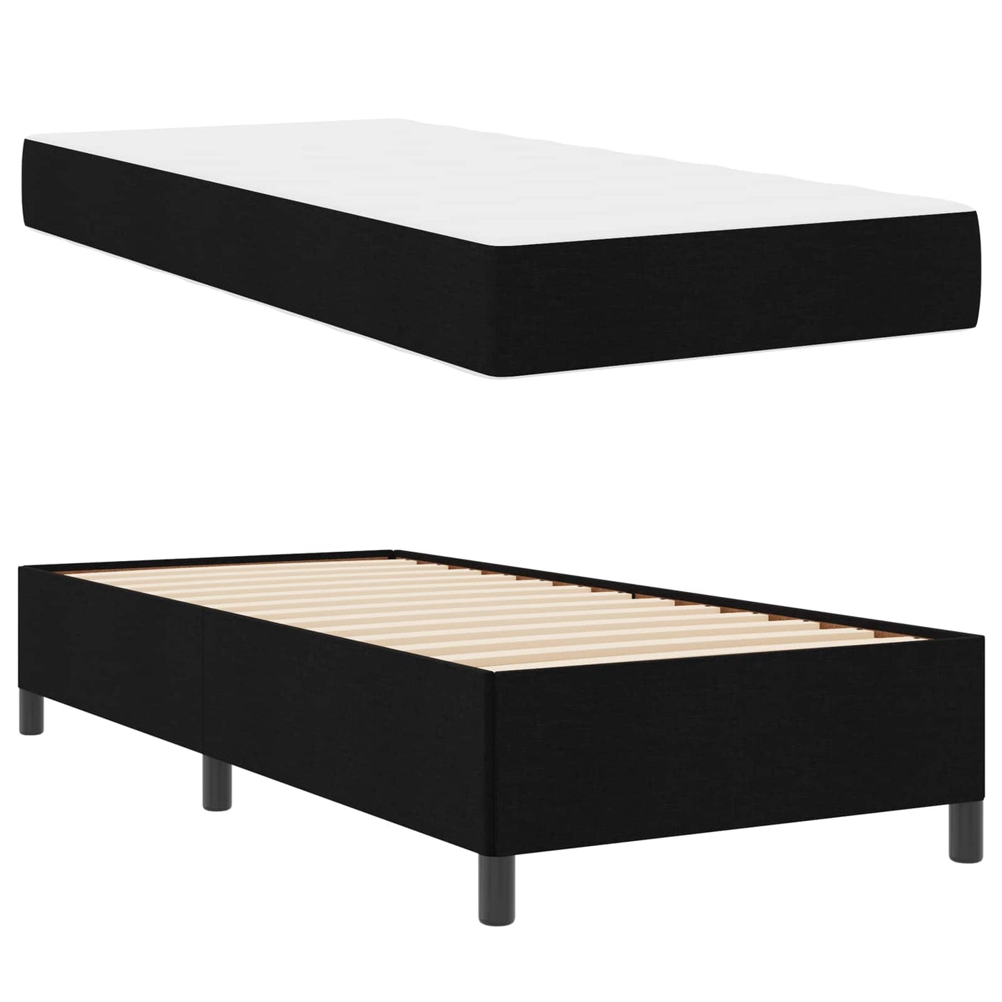 vidaXL Κρεβάτι με ελατήρια Μαύρο 80 x 200 cm ύφασμα
