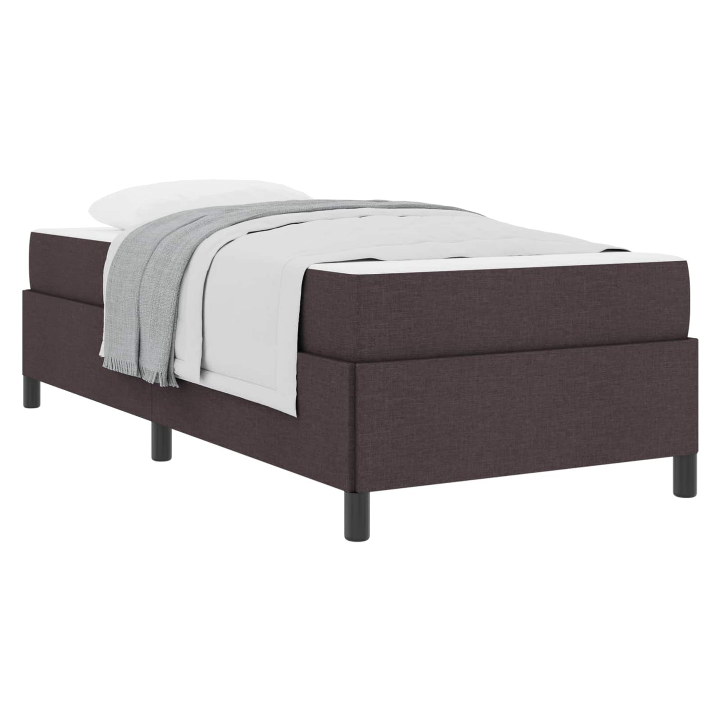 vidaXL Κρεβάτι με ελατήρια Σκούρο Καφέ 80 x 200 cm ύφασμα