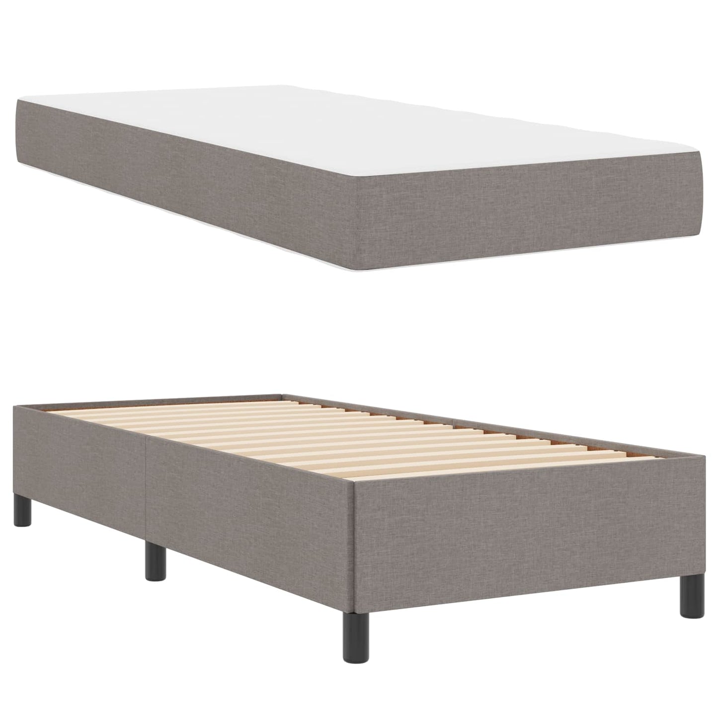 vidaXL Κρεβάτι με ελατήρια Taupe 80 x 200 cm ύφασμα