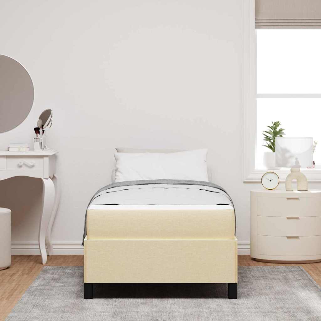 vidaXL Κρεβάτι με ελατήρια Κρεμ 80 x 200 cm ύφασμα