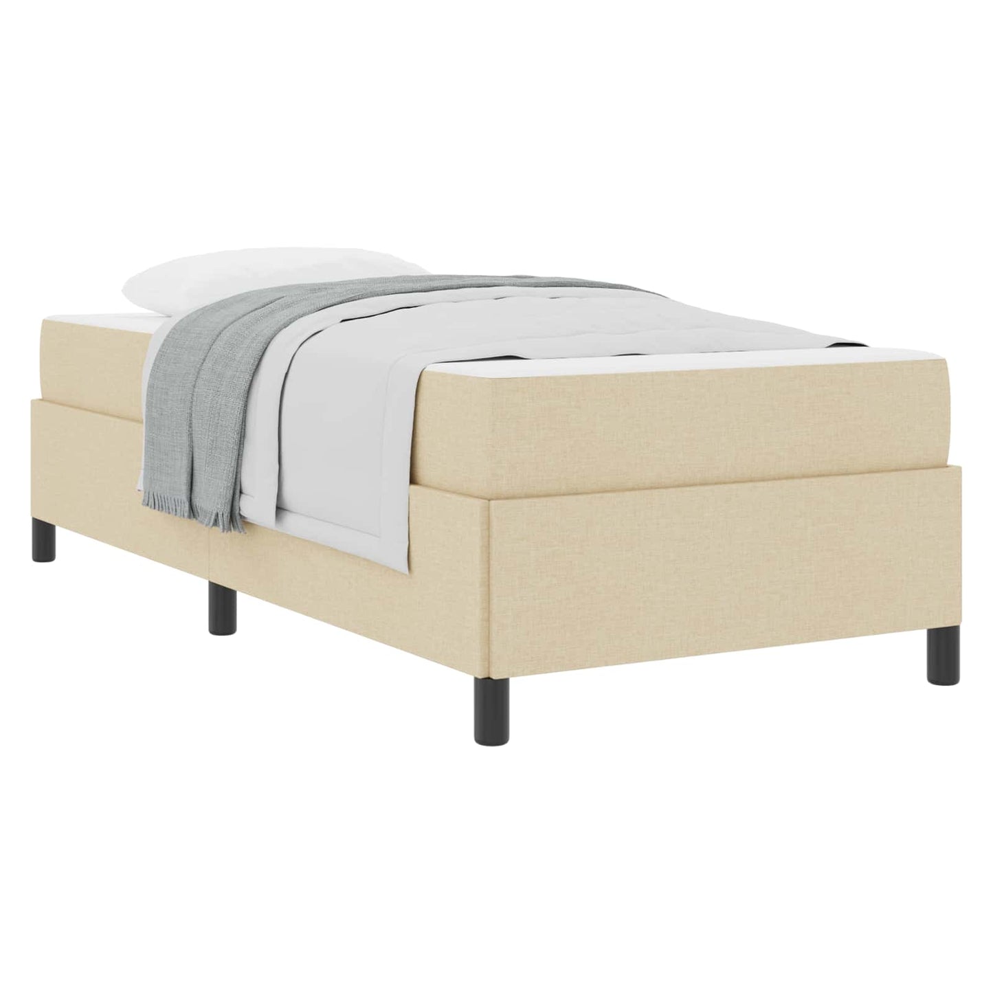 vidaXL Κρεβάτι με ελατήρια Κρεμ 80 x 200 cm ύφασμα