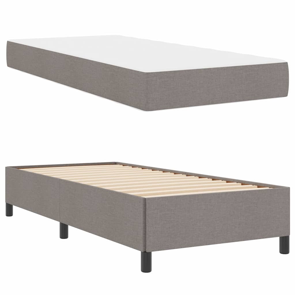 vidaXL Κρεβάτι με ελατήρια με στρώμα Taupe 90 x 190 cm ύφασμα
