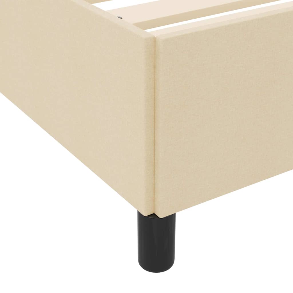 vidaXL Κρεβάτι με ελατήρια με στρώμα Κρεμ 90 x 190 cm ύφασμα