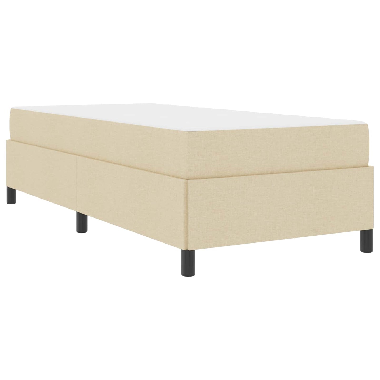 vidaXL Κρεβάτι με ελατήρια με στρώμα Κρεμ 90 x 190 cm ύφασμα