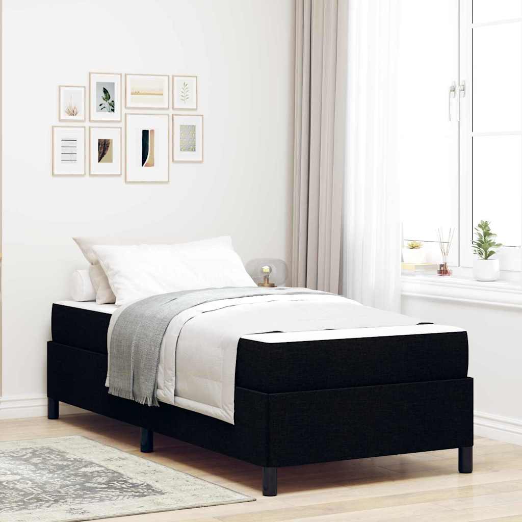 vidaXL Κρεβάτι με ελατήρια Μαύρο και Μαύρο 90 x 200 cm