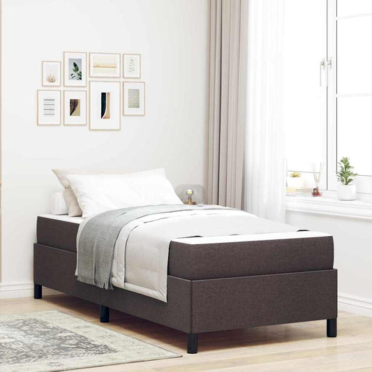 vidaXL Κρεβάτι με ελατήρια Σκούρο Καφέ 90 x 200 cm ύφασμα