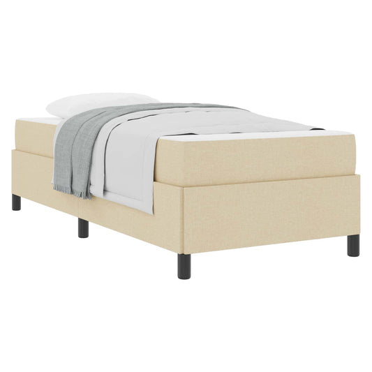 vidaXL Κρεβάτι με ελατήρια Κρεμ 90 x 200 cm ύφασμα