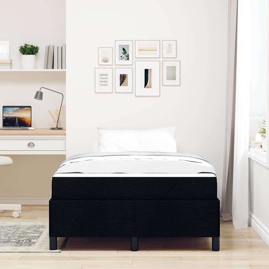 vidaXL Κρεβάτι με ελατήρια Μαύρο 120 x 190 cm ύφασμα
