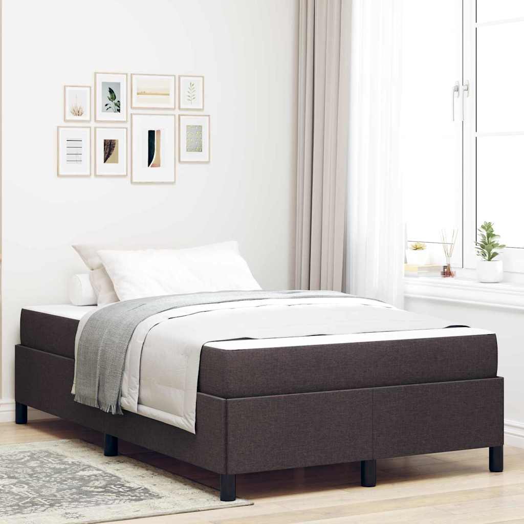 vidaXL Κρεβάτι με ελατήρια Σκούρο Καφέ 120 x 190 cm ύφασμα
