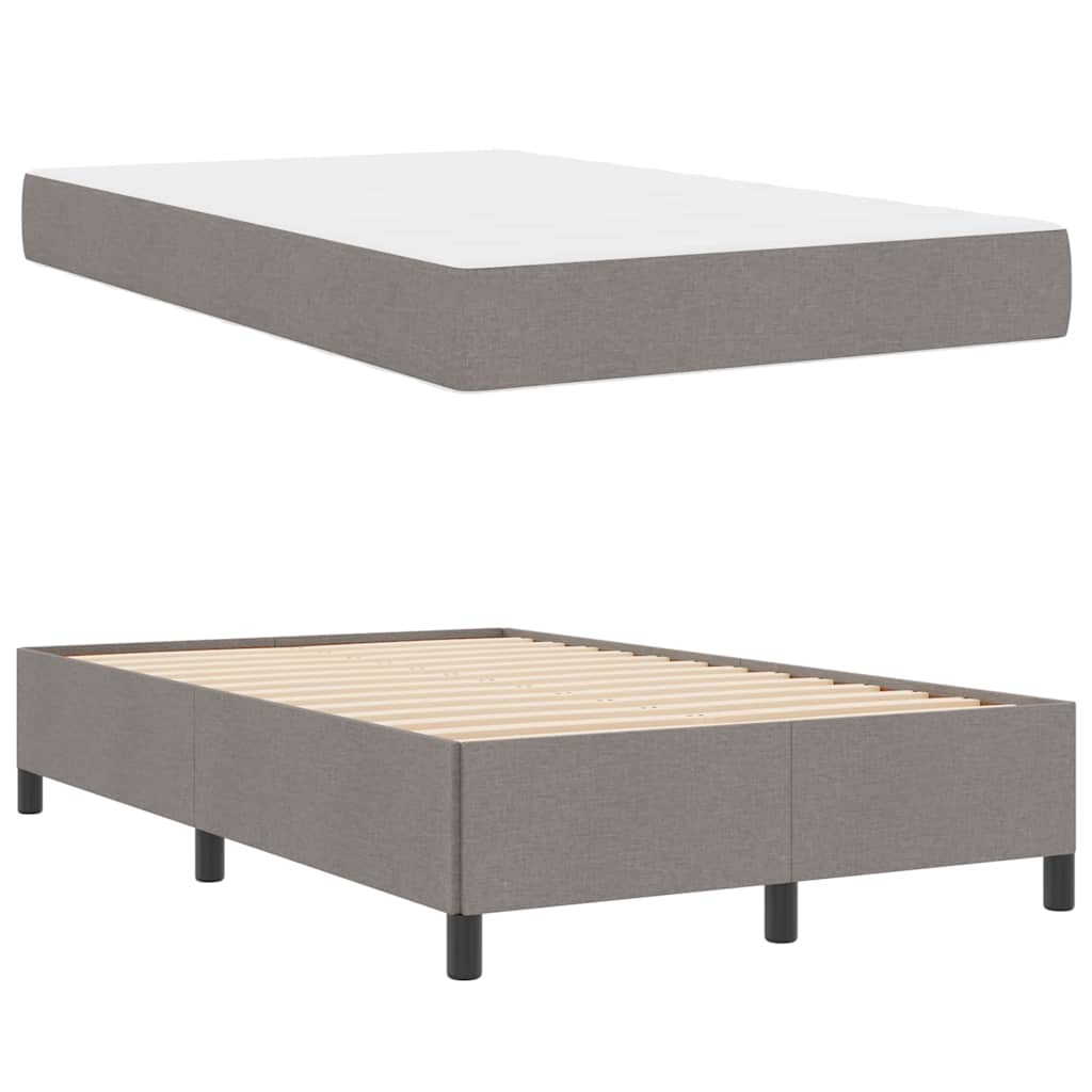 vidaXL Κρεβάτι με ελατήρια Taupe 120 x 190 cm ύφασμα