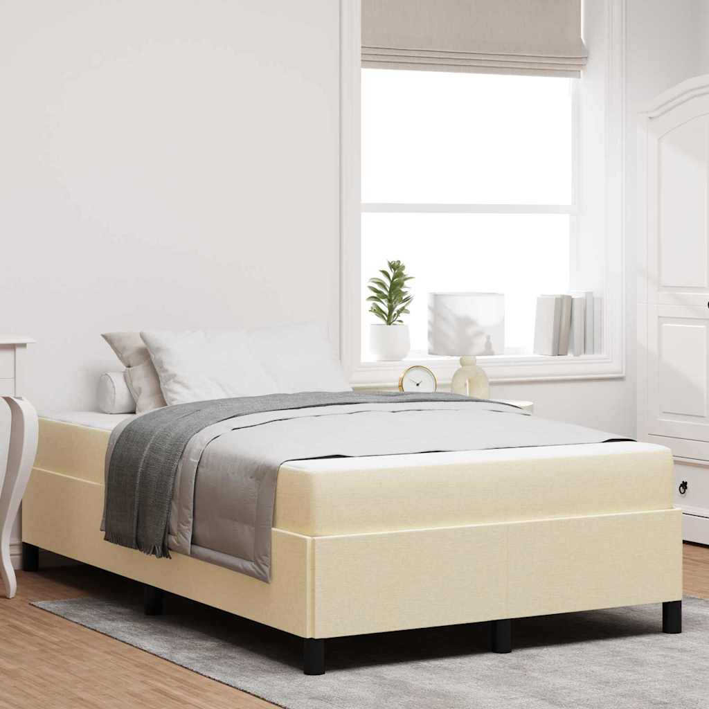 vidaXL Κρεβάτι με ελατήρια Κρεμ 120 x 190 cm ύφασμα