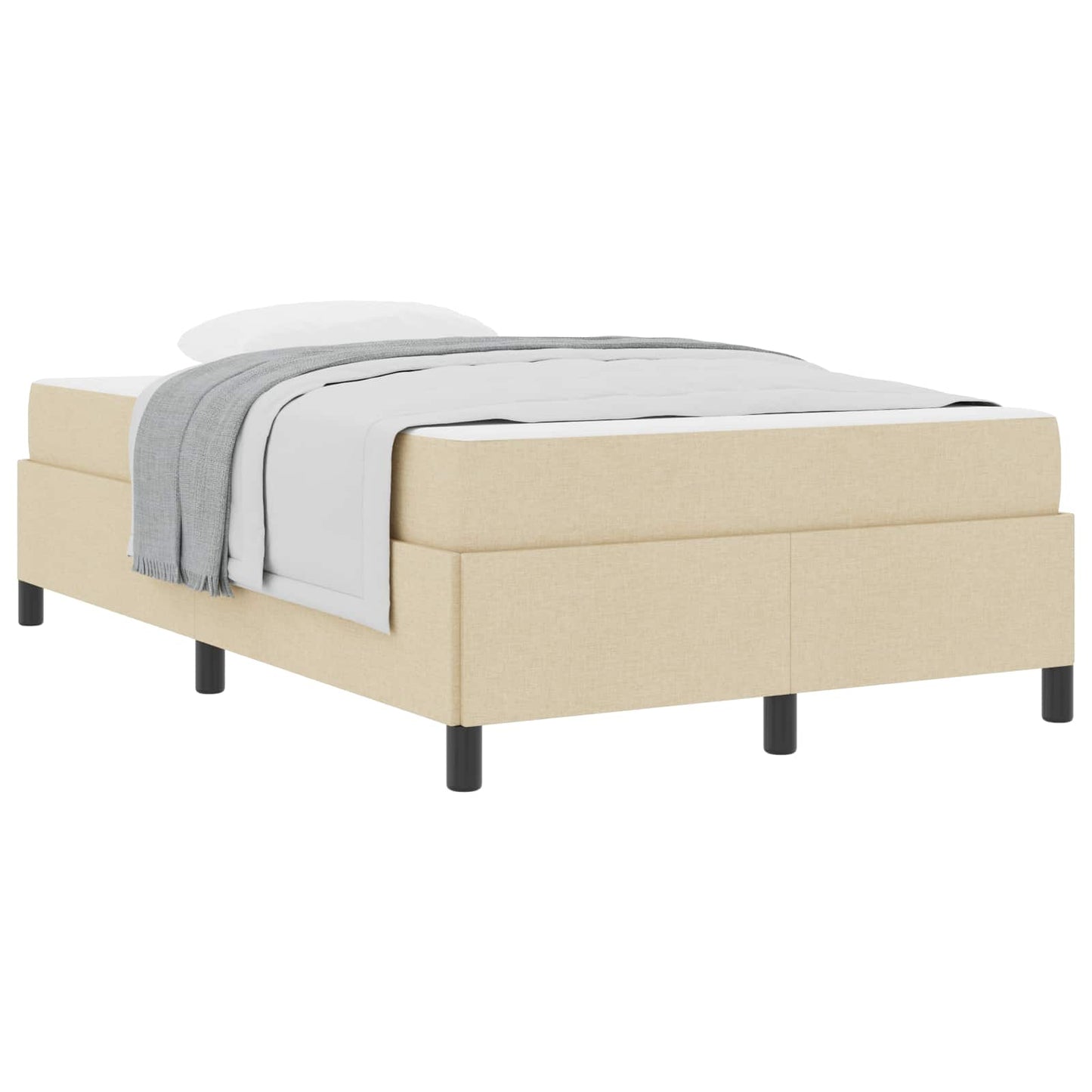 vidaXL Κρεβάτι με ελατήρια Κρεμ 120 x 190 cm ύφασμα