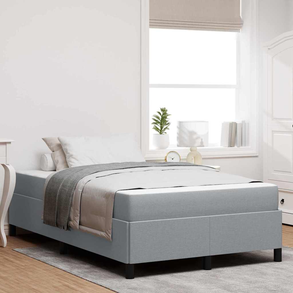 vidaXL Κρεβάτι με ελατήρια Ανοιχτό γκρι 120 x 200 cm ύφασμα