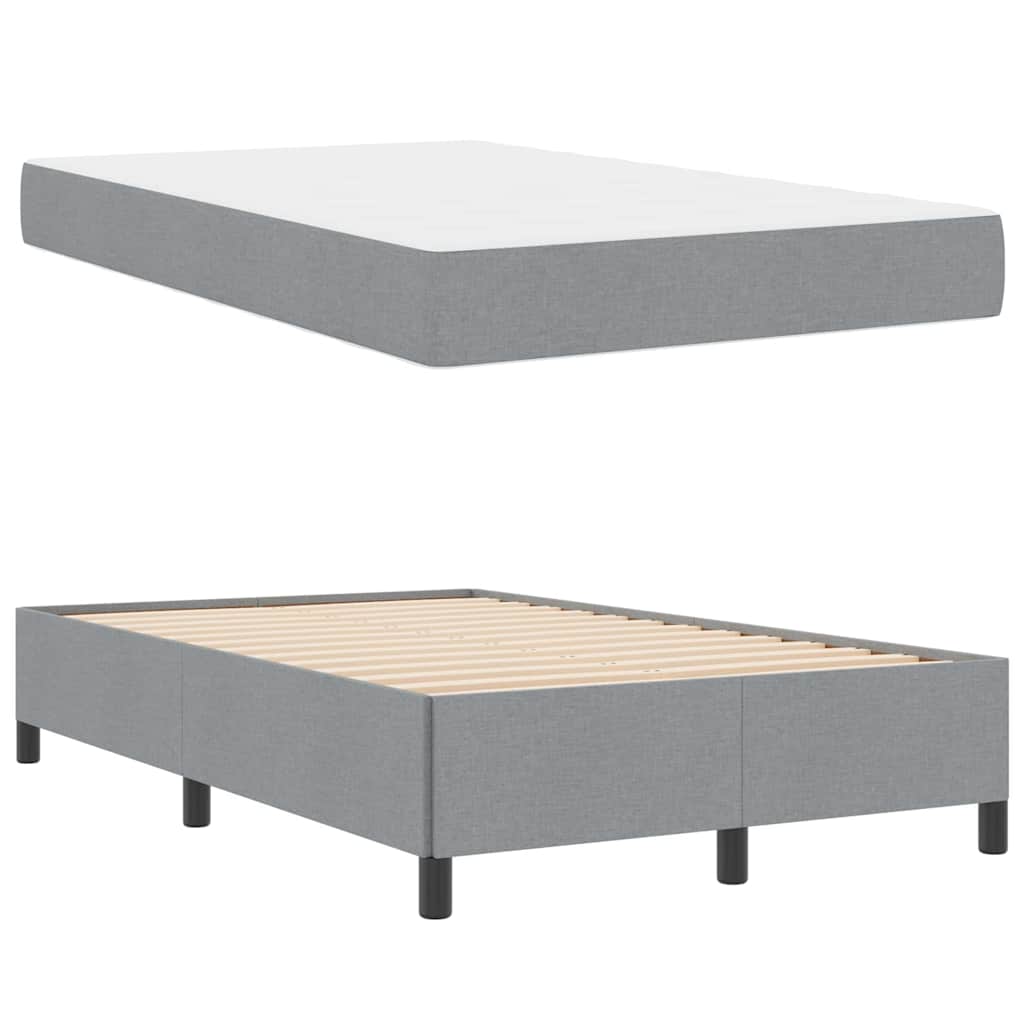 vidaXL Κρεβάτι με ελατήρια Ανοιχτό γκρι 120 x 200 cm ύφασμα