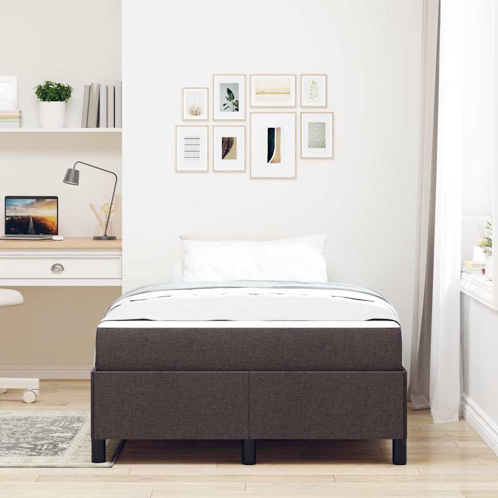 vidaXL Κρεβάτι με ελατήρια Σκούρο Καφέ 120 x 200 cm ύφασμα