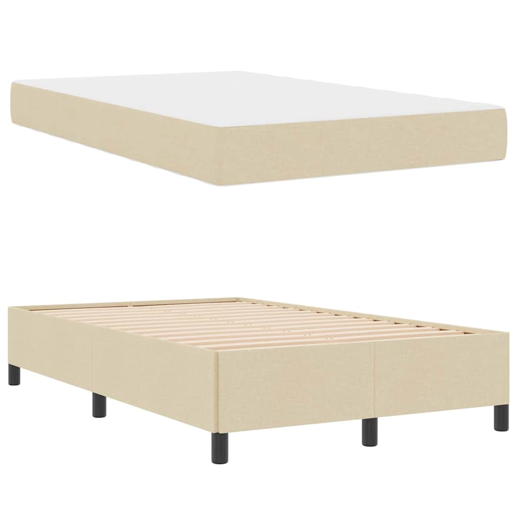 vidaXL Κρεβάτι με ελατήρια Κρέμα και Μαύρο 120 x 200 cm