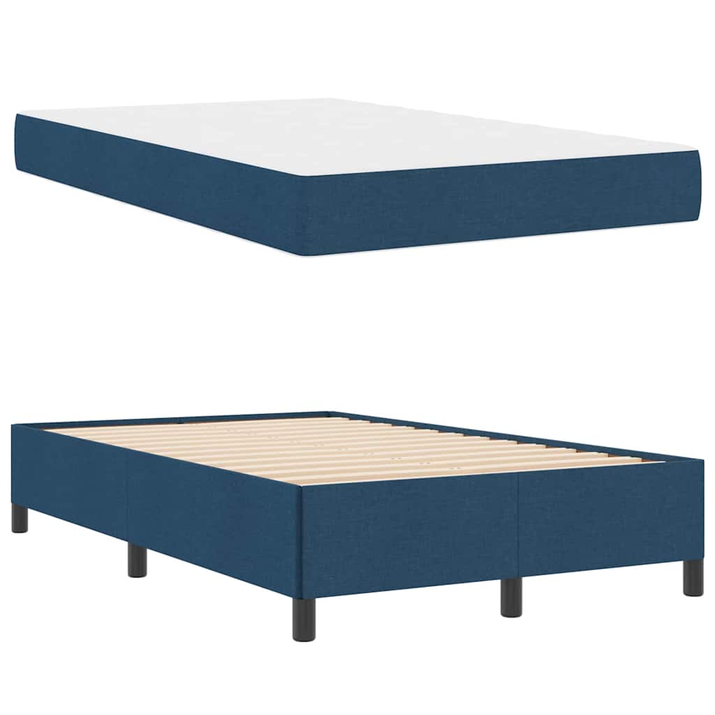 vidaXL Κρεβάτι με ελατήρια Μπλε 120 x 200 cm ύφασμα