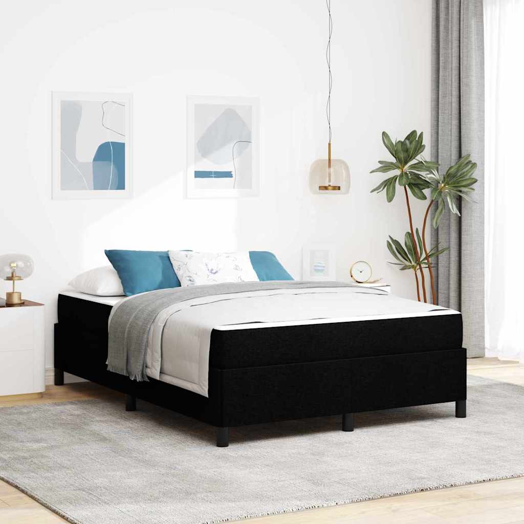 vidaXL Κρεβάτι με ελατήρια με στρώμα Μαύρο 140 x 190 cm ύφασμα