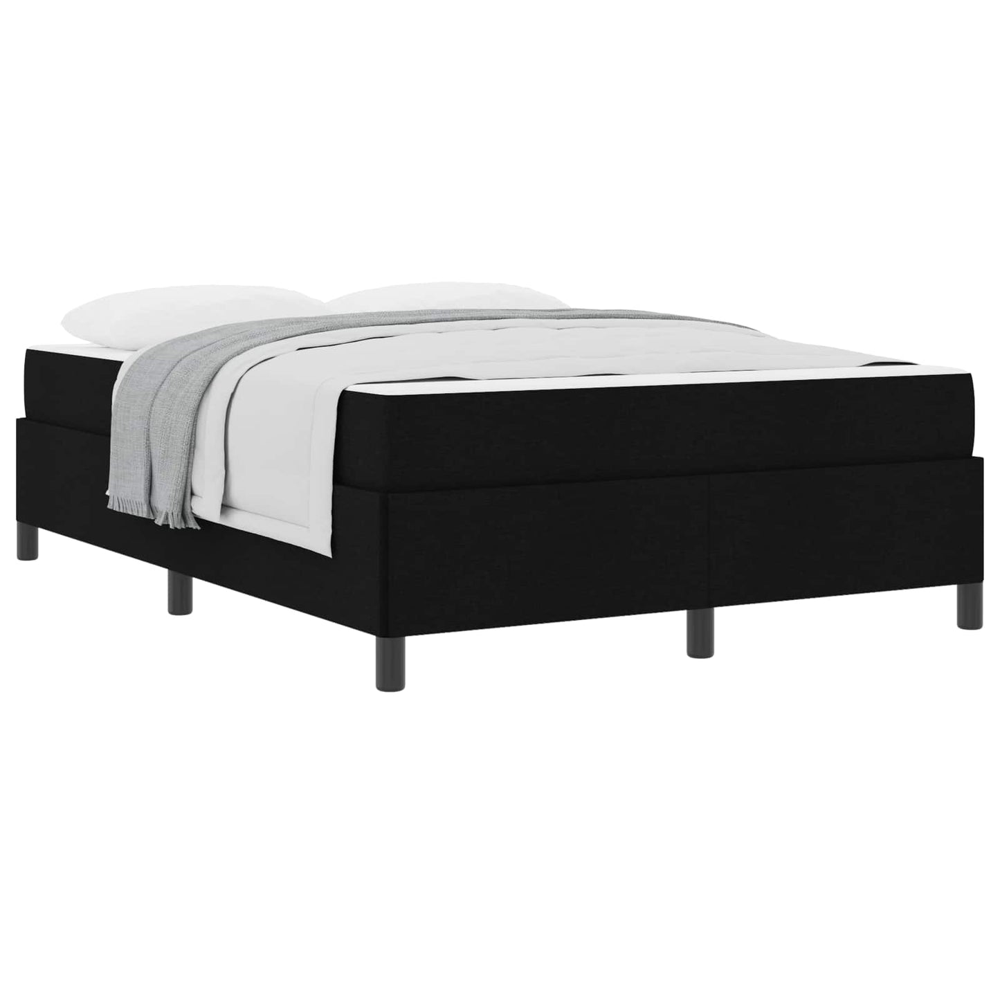 vidaXL Κρεβάτι με ελατήρια με στρώμα Μαύρο 140 x 190 cm ύφασμα