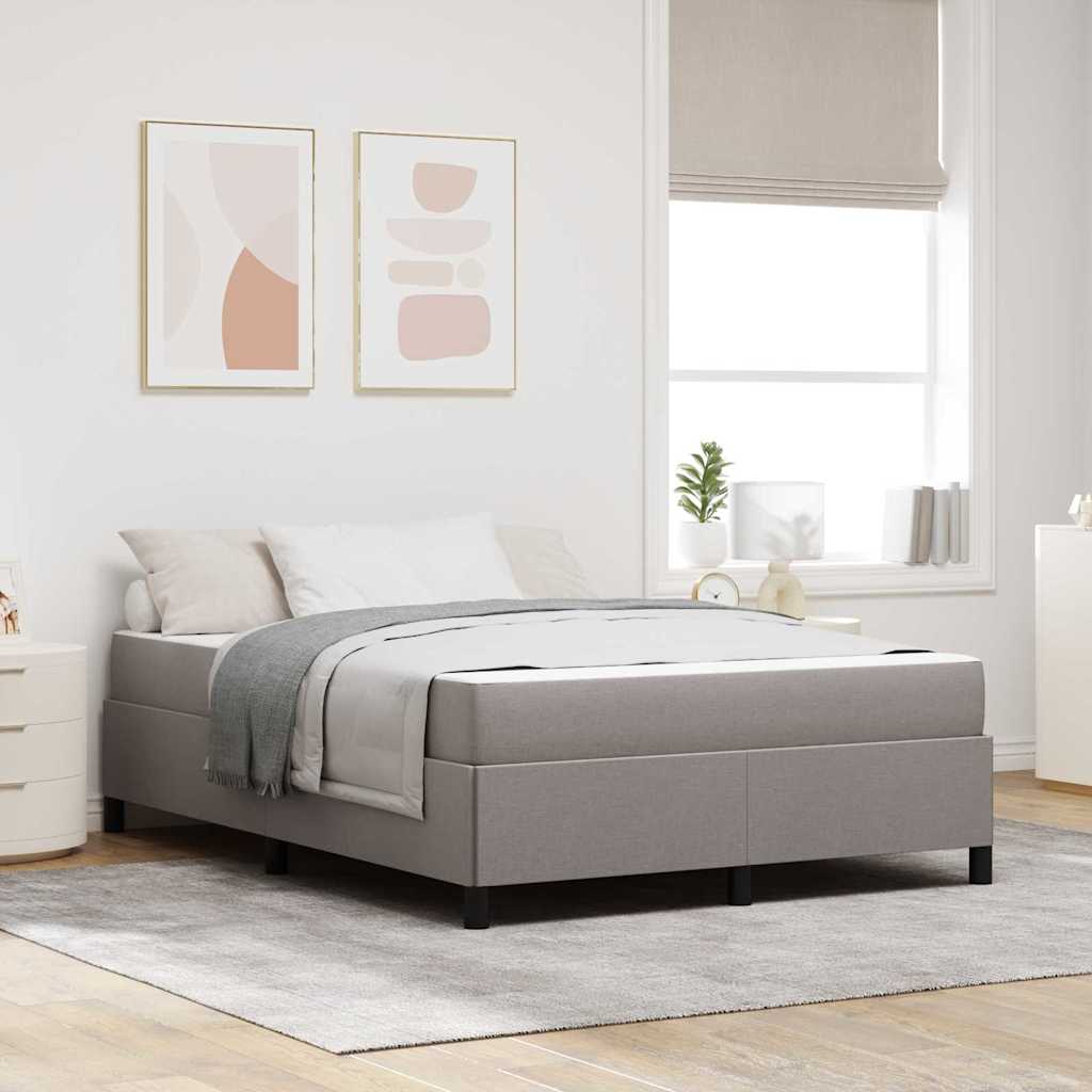 vidaXL Κρεβάτι με ελατήρια με στρώμα Taupe 140 x 190 cm ύφασμα