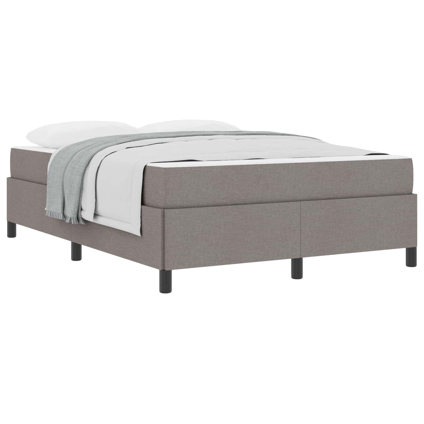vidaXL Κρεβάτι με ελατήρια με στρώμα Taupe 140 x 190 cm ύφασμα