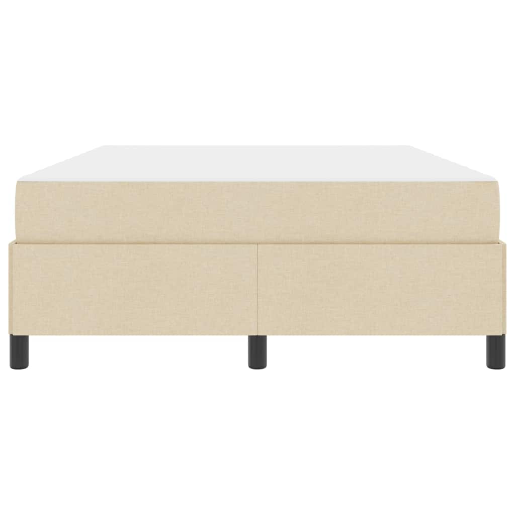 vidaXL Κρεβάτι με ελατήρια με στρώμα Κρεμ 140 x 190 cm ύφασμα