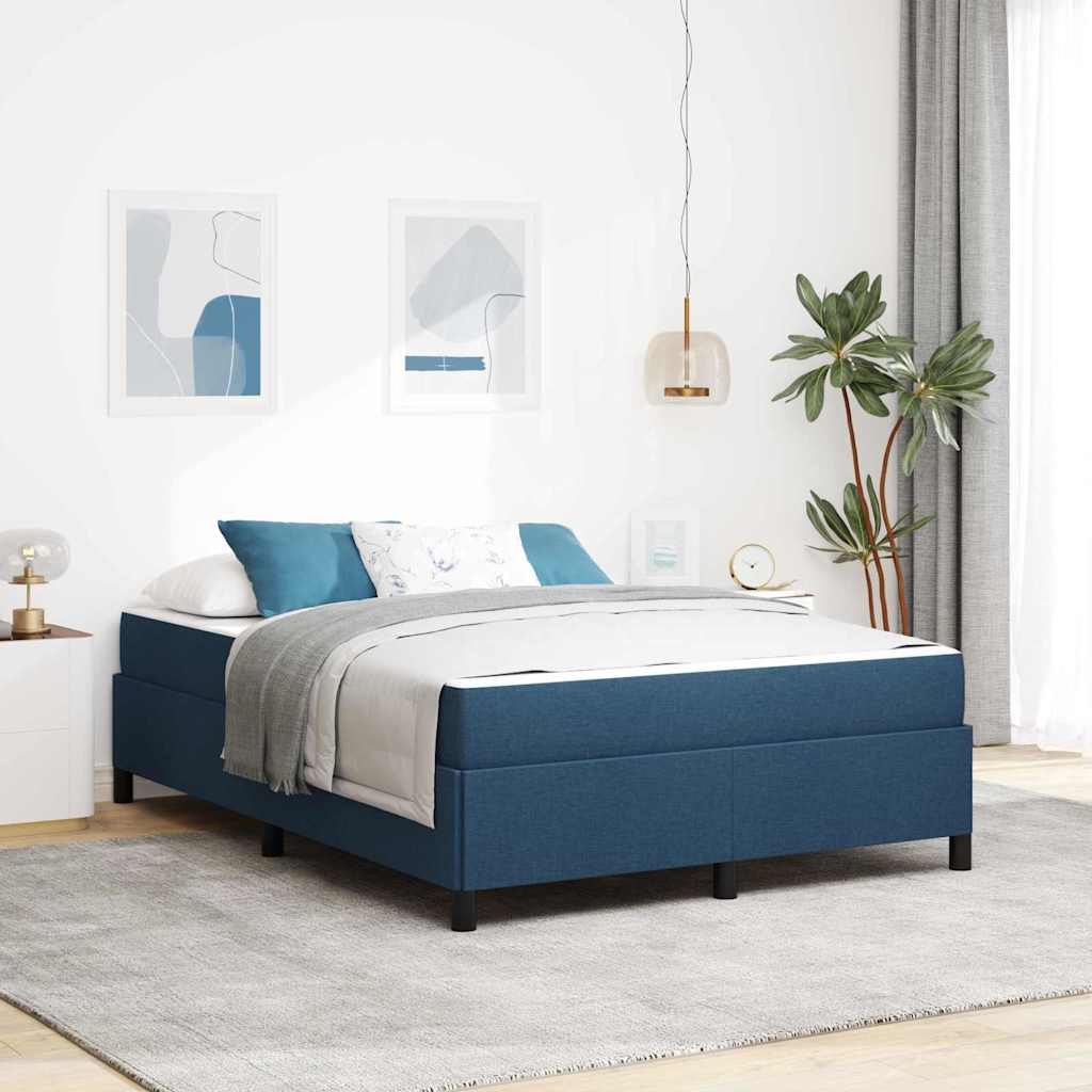 vidaXL Κρεβάτι με ελατήρια Μπλε και Μαύρο 140 x 190 cm