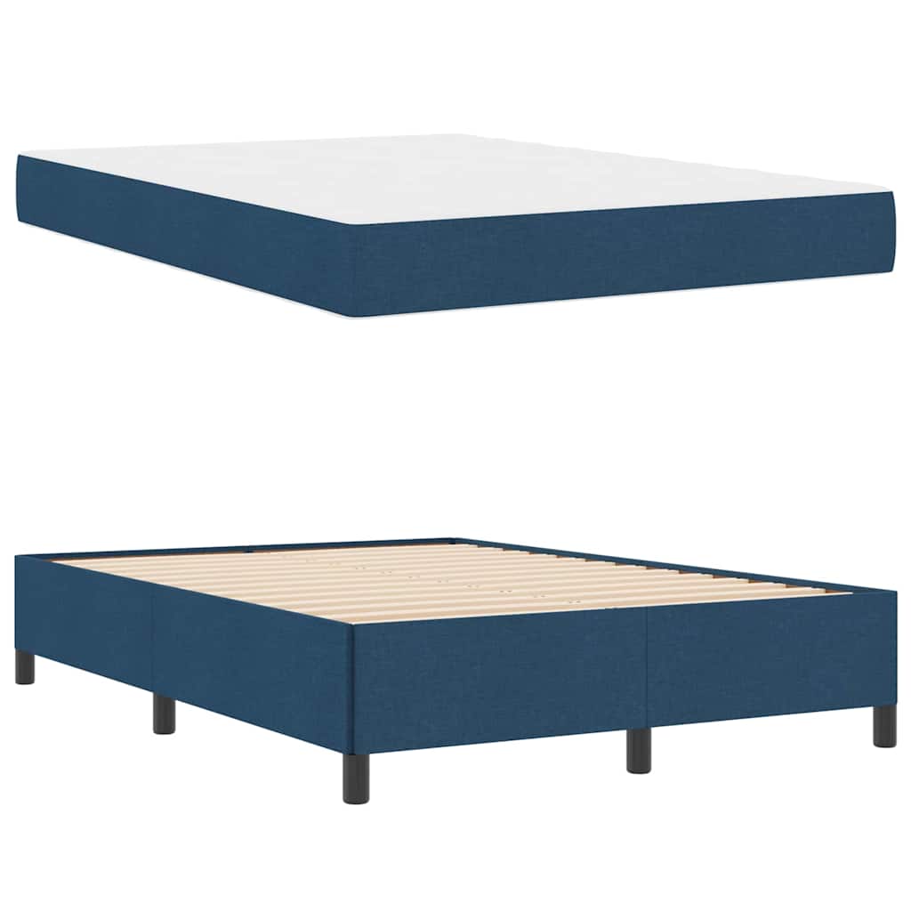 vidaXL Κρεβάτι με ελατήρια Μπλε και Μαύρο 140 x 190 cm