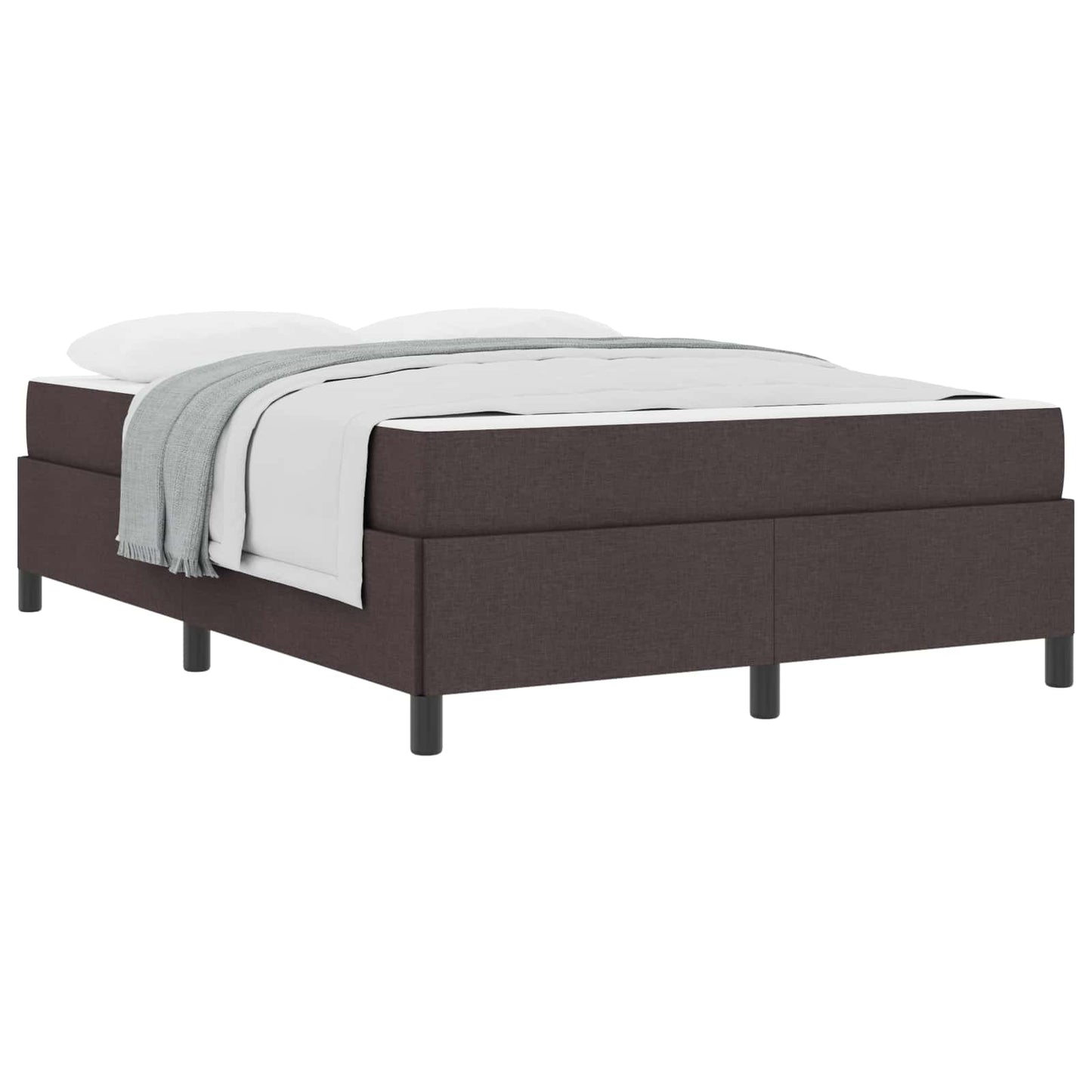 vidaXL Κρεβάτι με ελατήρια Σκούρο Καφέ 140 x 200 cm ύφασμα