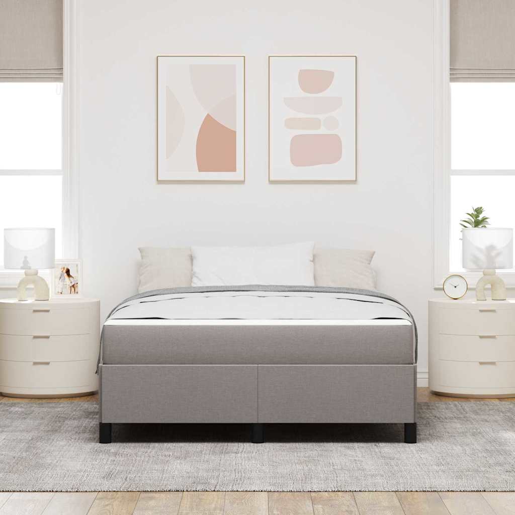 vidaXL Κρεβάτι με ελατήρια Taupe 140 x 200 cm ύφασμα