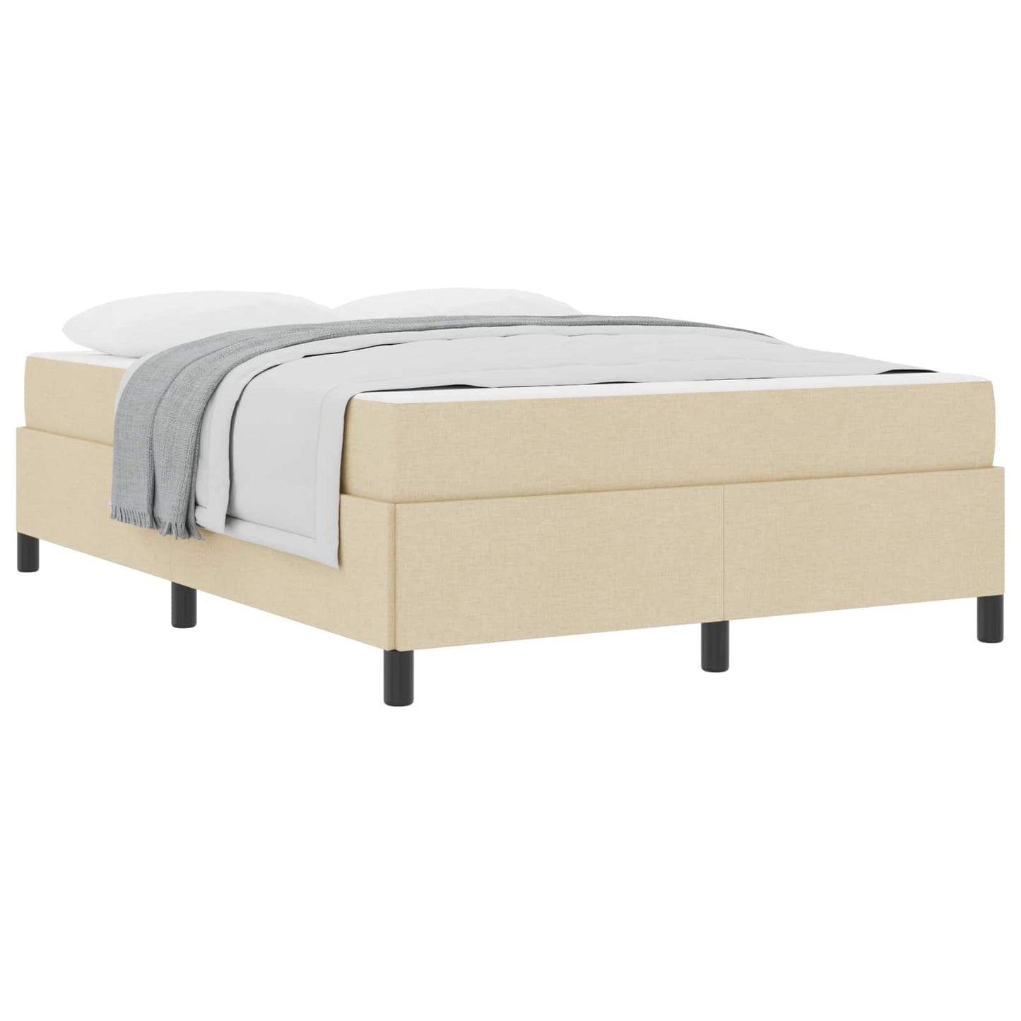 vidaXL Κρεβάτι με ελατήρια Κρεμ 140 x 200 cm ύφασμα
