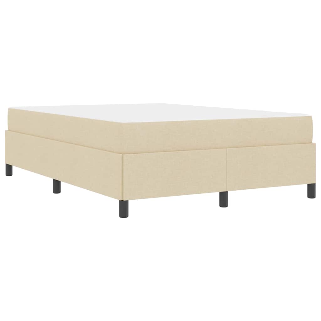 vidaXL Κρεβάτι με ελατήρια Κρεμ 140 x 200 cm ύφασμα