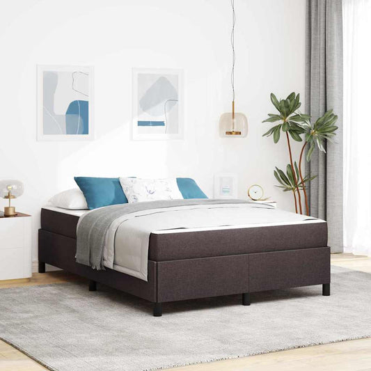 vidaXL Κρεβάτι με ελατήρια Σκούρο Καφέ 160 x 200 cm ύφασμα