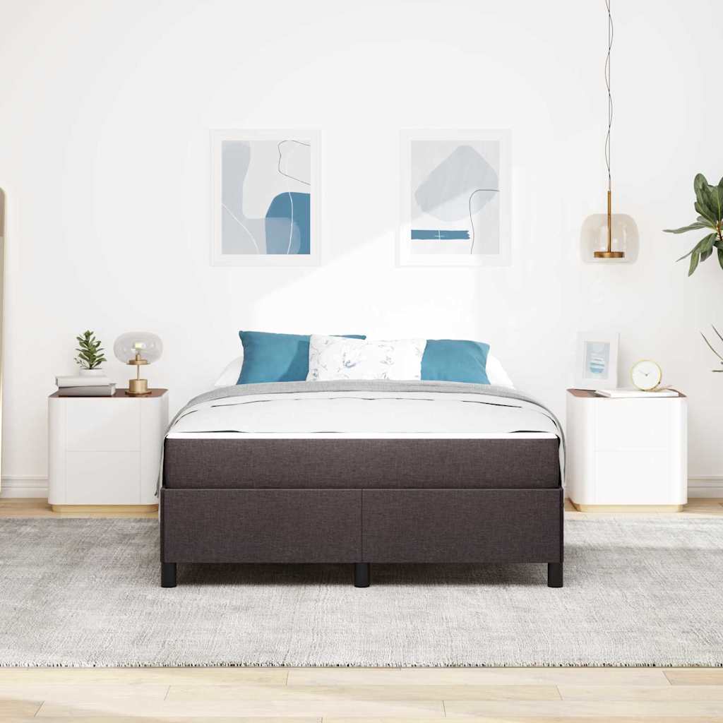 vidaXL Κρεβάτι με ελατήρια Σκούρο Καφέ 160 x 200 cm ύφασμα