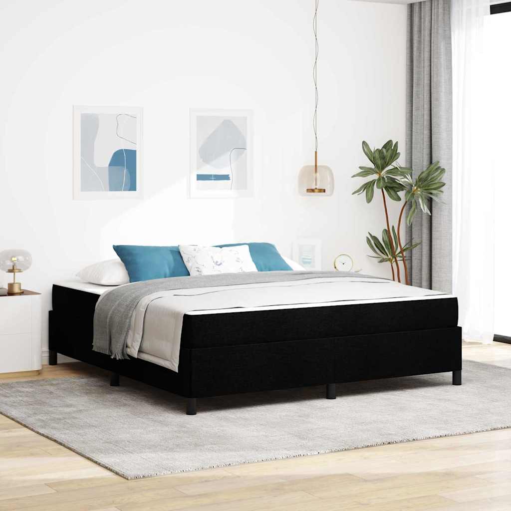 vidaXL Κρεβάτι με ελατήρια Μαύρο και Μαύρο 180 x 200 cm