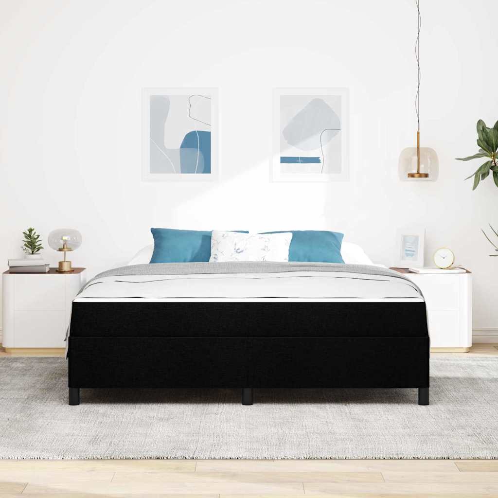 vidaXL Κρεβάτι με ελατήρια Μαύρο και Μαύρο 180 x 200 cm