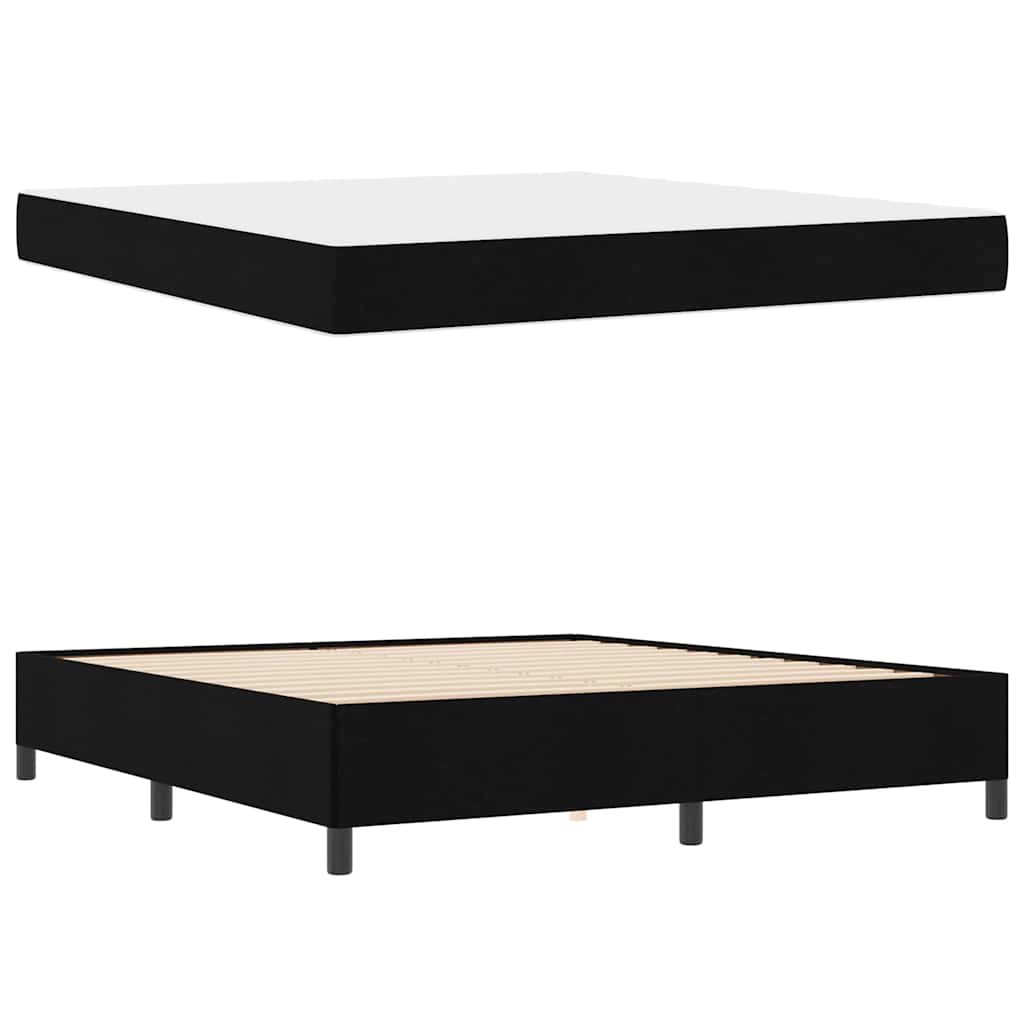 vidaXL Κρεβάτι με ελατήρια Μαύρο και Μαύρο 180 x 200 cm