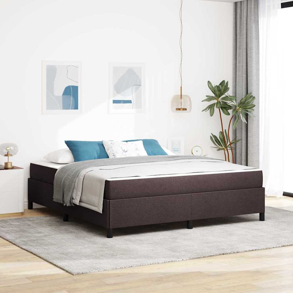 vidaXL Κρεβάτι με ελατήρια Σκούρο Καφέ 180 x 200 cm ύφασμα
